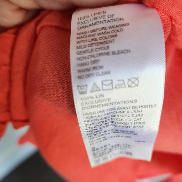 Tommy Bahama Linen Embroidered Beachy Tunic XS Orange - Picture 6 of 6